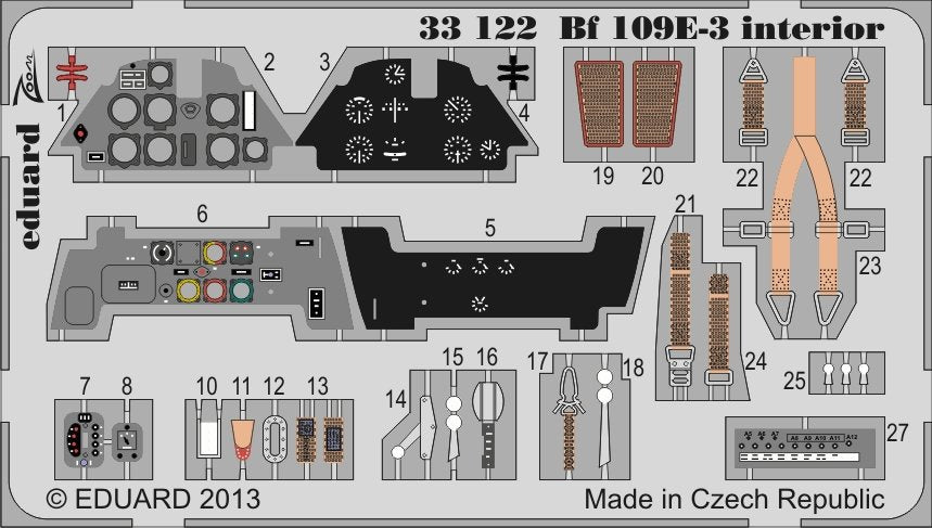 Eduard 33122 Bf 109E-3 interior SA 1/32 Cyber Hobby