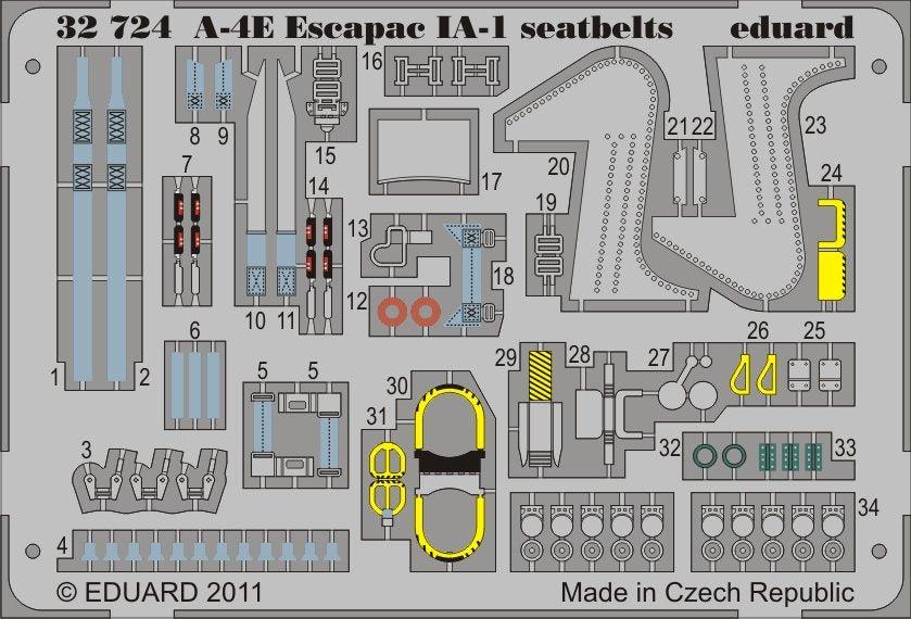 Eduard 32724 A-4E Escapac IA-1 ceintures de sécurité 1/32 Trumpeter