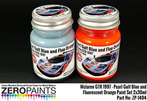 Zero Paints ZP-1494 McLaren F1 GTR 1997 - Coffret de peinture bleu Gulf nacré et orange fluorescent (2 x 30 ml)