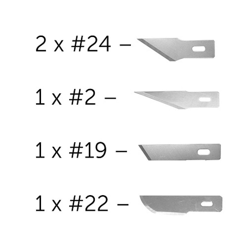 Modelcraft PKN2705 5 lames assorties pour couteau n° 2 et n° 5