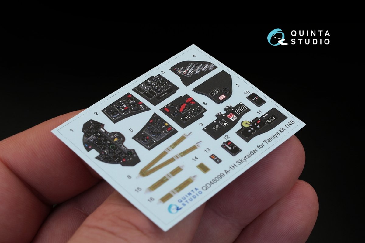Intérieur imprimé en 3D et coloré sur papier décalcomanie Quinta Studio QD48099 A-1H (pour maquette Tamiya) 1/48 – immagine 4
