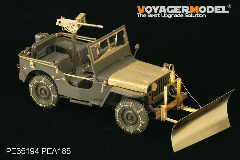 Maquette Voyager PEA185 Jeep Willys MB américaine de la Seconde Guerre mondiale avec chasse-neige et chaînes à neige (pour Tamiya / italien) 1/35 – image 5