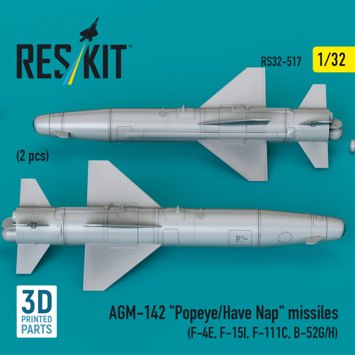 Missiles RESKIT RS32-0517 AGM-142 « Popeye/Have Nap » (2 pièces) (Impression 3D) 1/32  – immagine 3