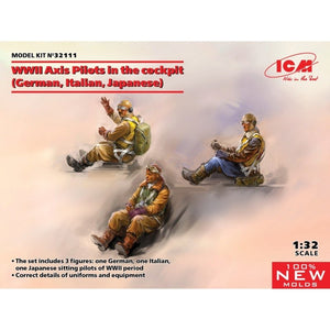 ICM 32111 Pilotes de l&amp;#39;Axe de la Seconde Guerre mondiale dans le cockpit (allemands, italiens, japonais) 1/32