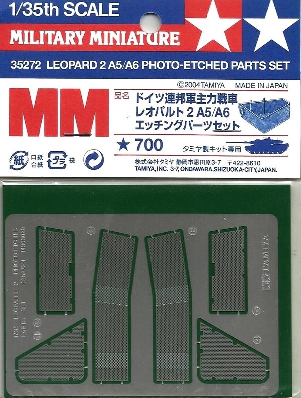 Tamiya 35272 Leopard 2 A5/A6 - Set de pièces photo-découpées au 1/35