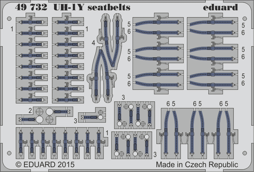 Ceintures de sécurité Eduard 49732 UH-1Y 1/48 KITTY HAWK