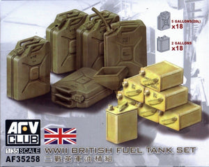AFV Club 35258 Coffret de réservoirs de carburant britanniques de la Seconde Guerre mondiale à l&amp;#39;échelle 1/35