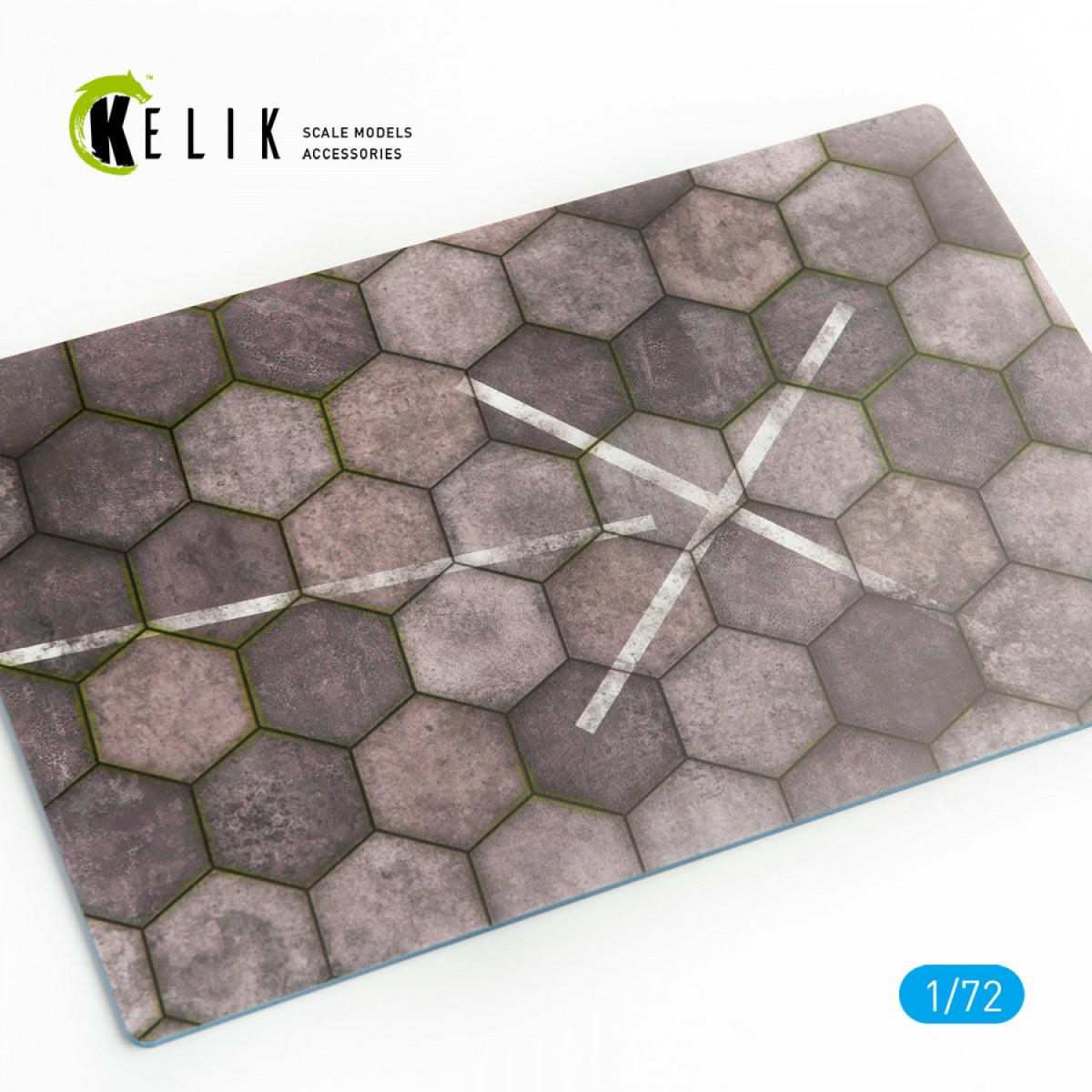 Plaques hexagonales en béton KELIK KS72004 pour base d'avions et d'hélicoptères - Acrylique 3 mm (280 x 180 mm) 1/72