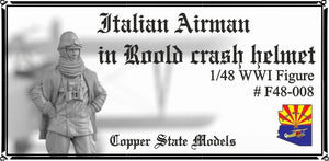 Copper State Models F48-008 Aviateur italien portant un casque Roold 1/48