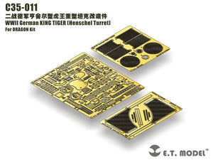 Maquette ET Model C35-011 Char allemand KING TIGER de la Seconde Guerre mondiale (tourelle Henschel) pour kit DRAGON au 1/35