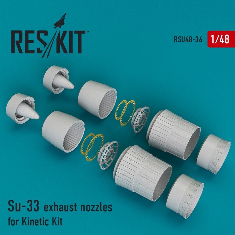RESKIT RSU48-0036 Buses d'échappement Su-33 pour maquette Kinetic 1/48