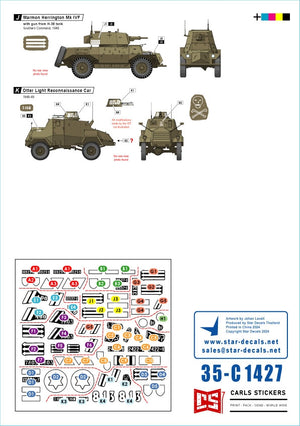 Star Decals 35-C1427 Marquages ​​des premiers véhicules de Tsahal n° 1. Véhicules blindés israéliens (1948-1949) : Daimler AC Mk 2, Humber AC Mk IV, Humber LRC, Marmon-Herrington Mk IVF, M3 White Scout Car, Humber SC, CMP C15TA. Échelle : 1/35 – Bild 3