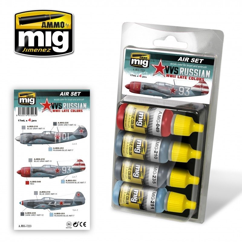 Munitions pour Mig Jimenez 7223 Maximize PRINT VVS WWII RUSSIAN LATE AIRCRAFT Set 4x17ml 