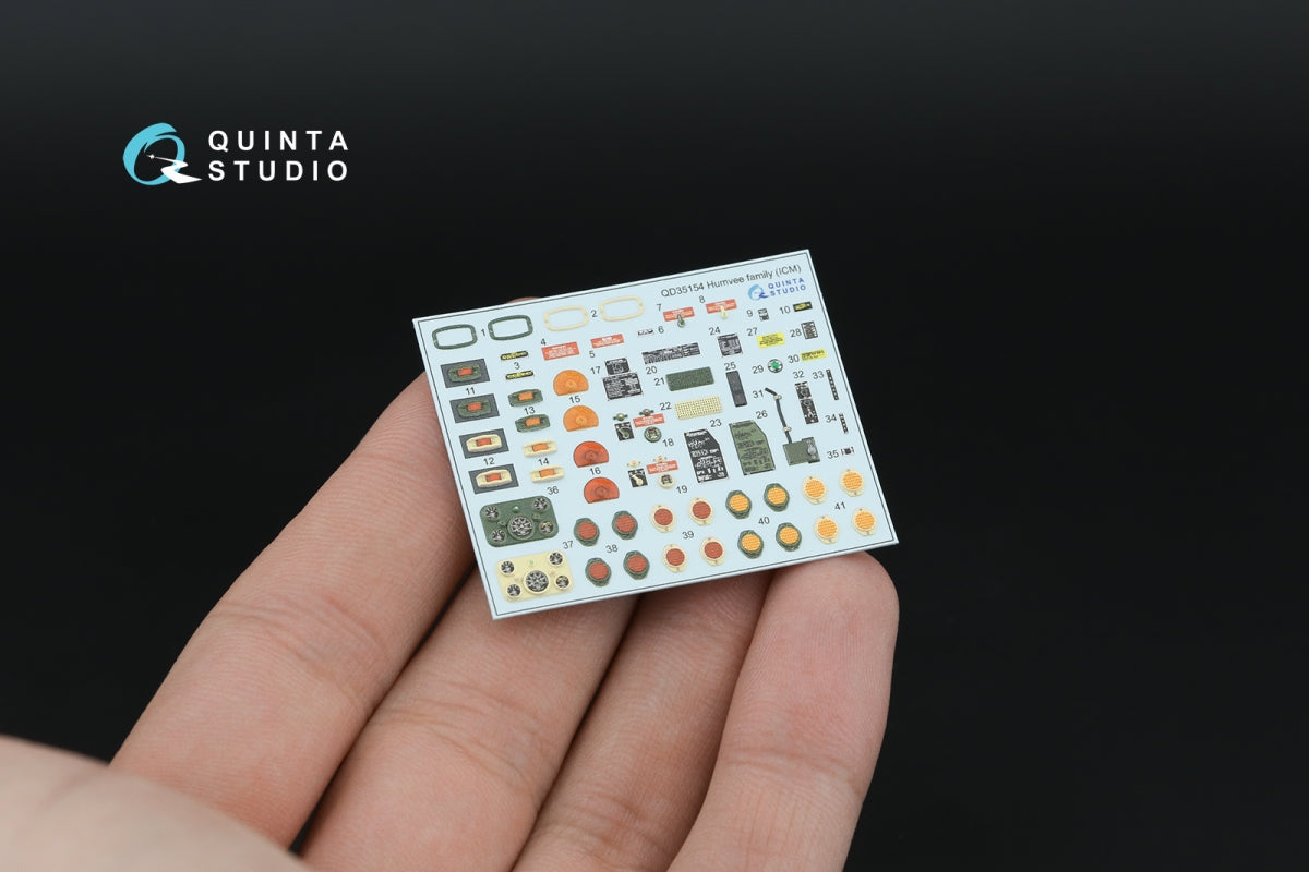 Intérieur imprimé en 3D et coloré sur papier décalcomanie (ICM) pour la gamme Humvee QD35154 de Quinta Studio (échelle 1/35). – immagine 11