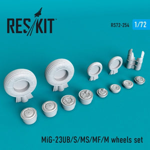 RESKIT RS72-0254 Jeu de roues MiG-23 (UB/S/MS/MF/M) 1/72