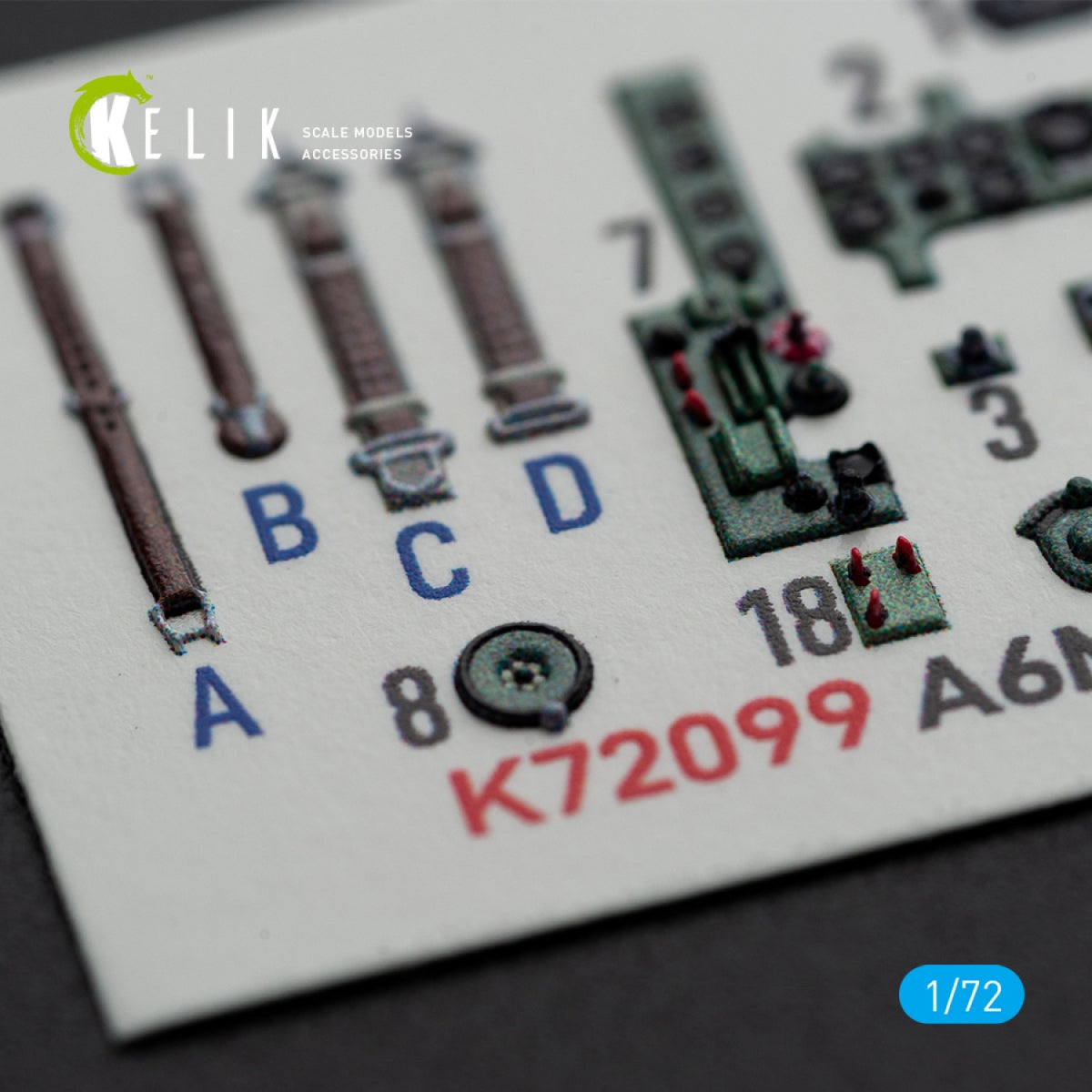 KELIK K72099 A6M5 Zero - interior 3D decals for Tamiya kit 1/72 – zdjęcie 6