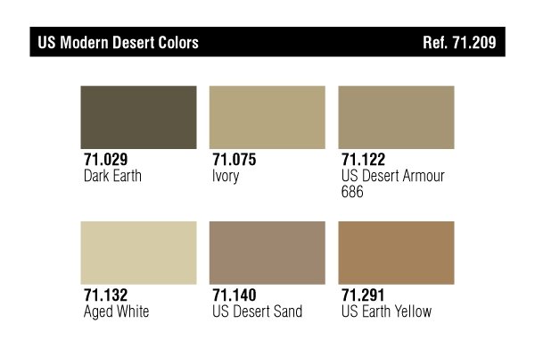 Vallejo 71209 US Couleurs modernes du désert (6 x 17 ml) – imagen 2