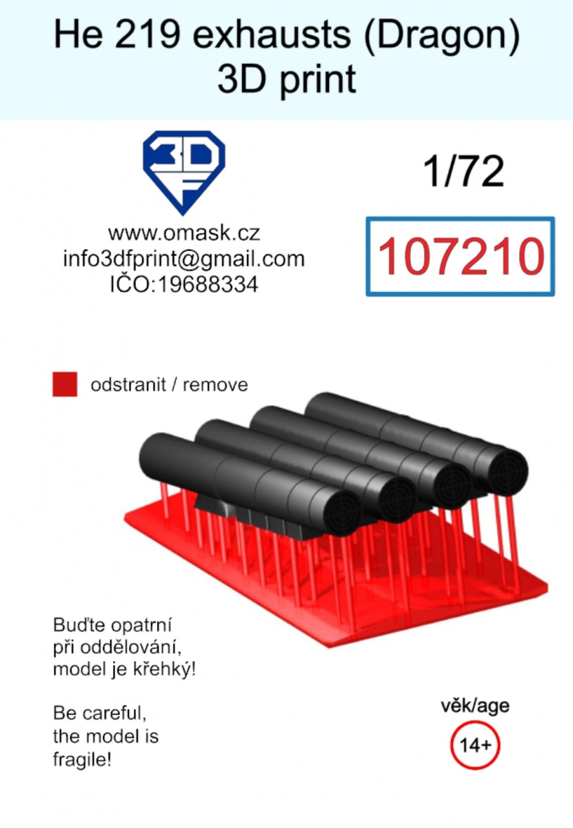 Omask 107210 Échappements He 219 (Dragon) Impression 3D 1/72 – image 2