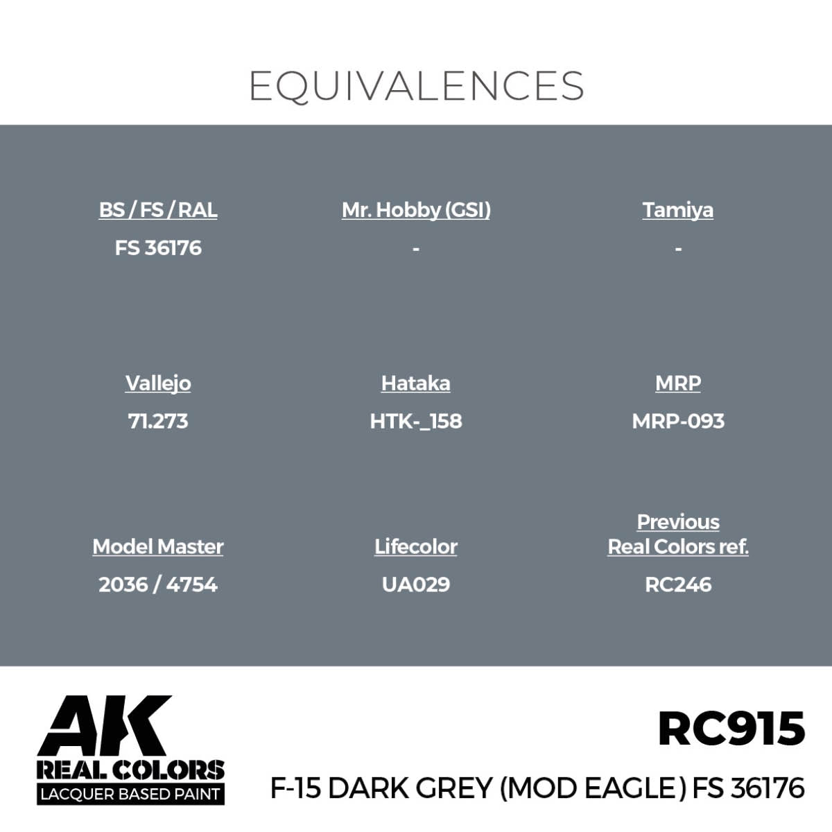 AK Interactive RC915 F-15 Gris foncé (Mod Eagle) FS 36176 17 ml – Bild 3