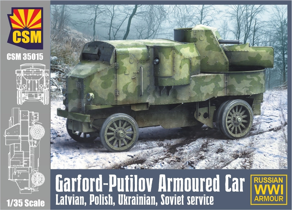 Copper State Models 35015 Voiture blindée Garford-Putilov, service letton, polonais, ukrainien, soviétique, échelle 1/35