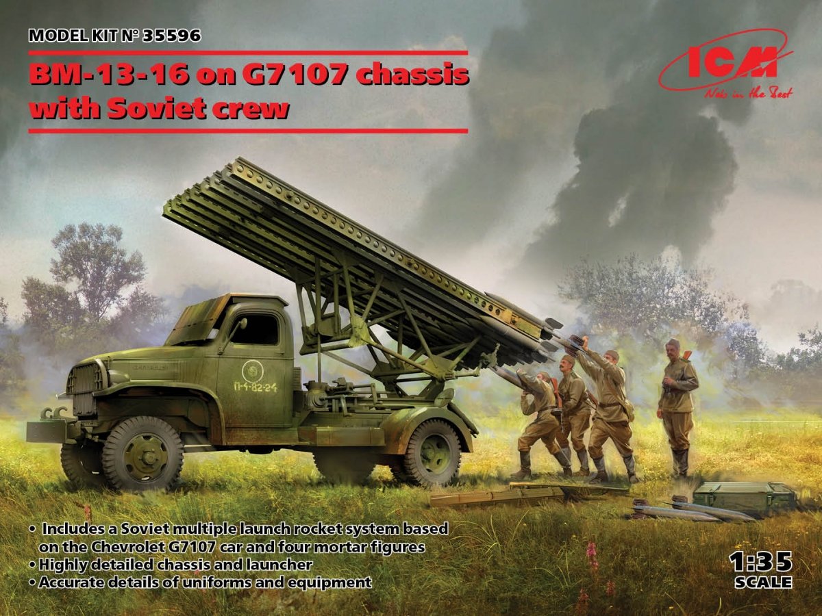 ICM 35596 BM-13-16 sur châssis G7107 avec équipage soviétique 1/35