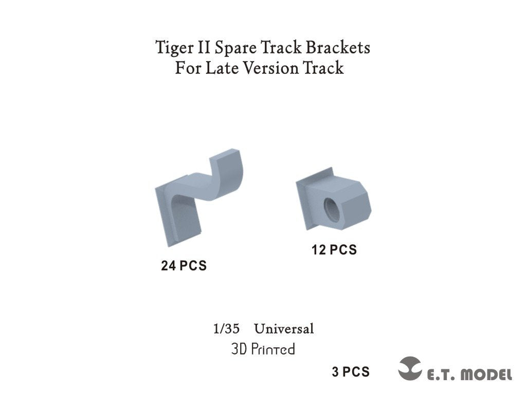 ET Model P35-317 Tiger II Spare Track Brackets For Late Version Track ( 3D Print ) 1/35
