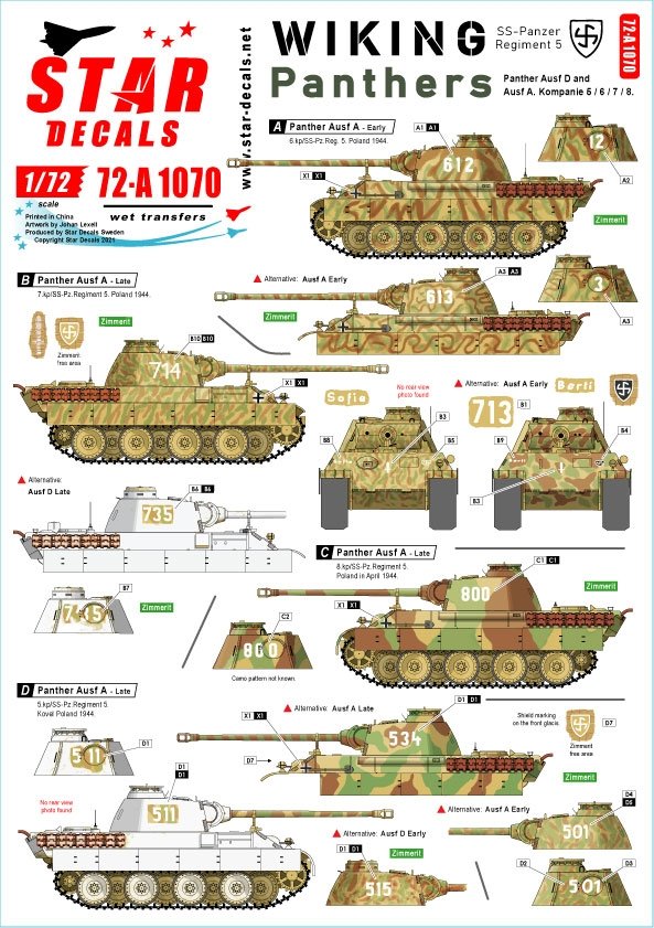 Star Decals 72-A1070 Viking n° 1. Échelle 1/72
