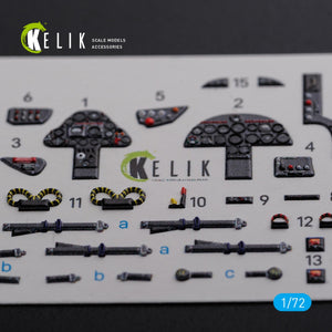 Décalcomanies 3D intérieures KELIK K72093 Folland Gnat T.1 pour maquette Airfix au 1/72 – Bild 3