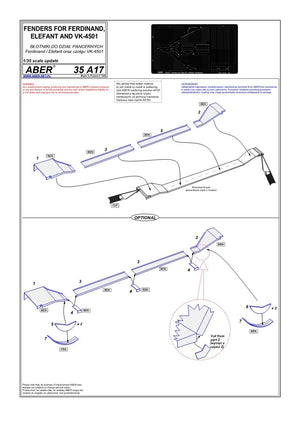 Aber 35A017 Ailes pour voitures Ferdynand / Elefant, VK-4501 (1/35) – Bild 4