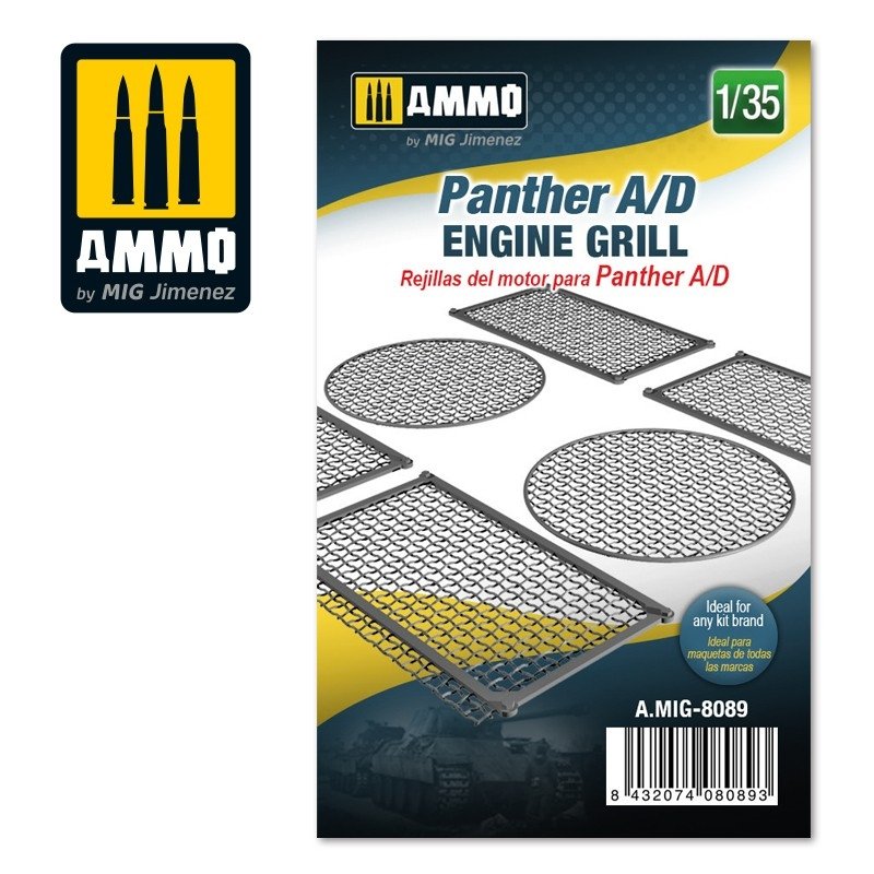 Munitions de grilles de moteur Mig 8089 Panther A/D 1/35