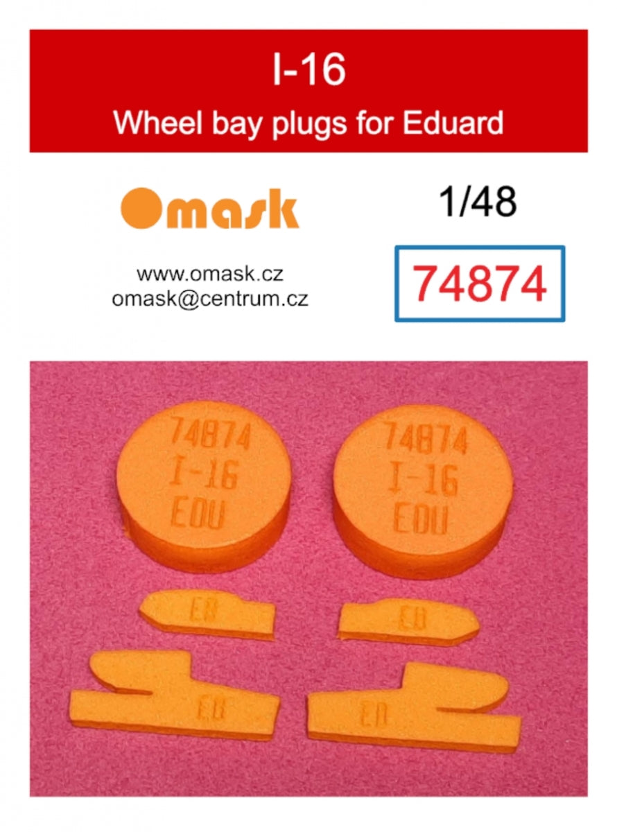 Bouchons de passage de roue Omask 74874 I-16 (pour Eduard) 1/48