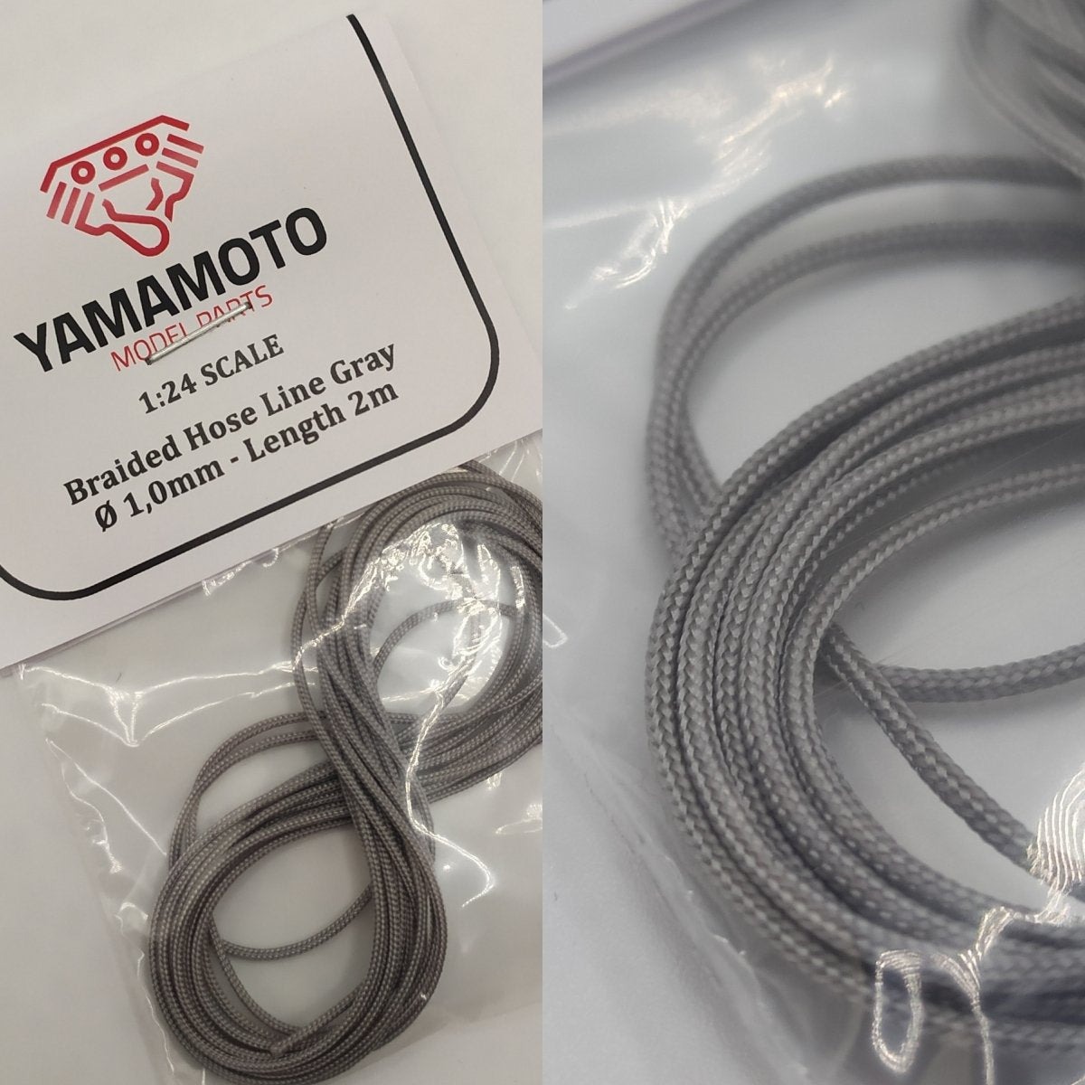 Tuyaux tressés Yamamoto YMPTUN67 Argent/Gris 1,0 mm 2 m 1/24