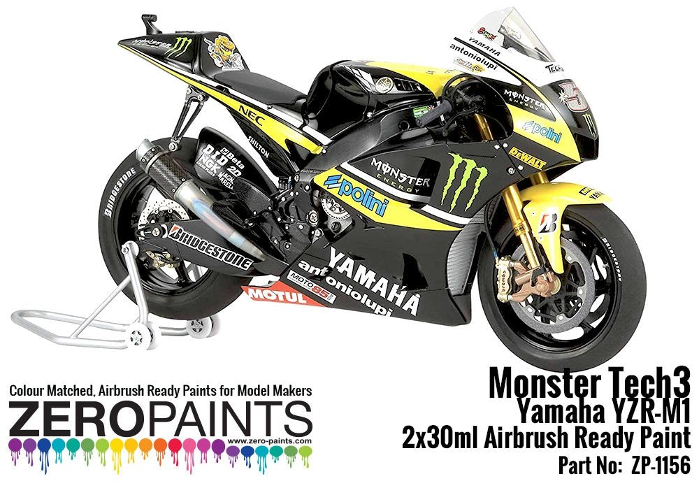 Kit de peinture Zero Paints ZP-1156 Monster Tech3 Yamaha YZR-M1 (2 x 30 ml) – immagine 3