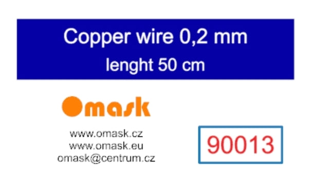Fil de cuivre Omask 90013, diamètre 0,2 mm, longueur 50 cm