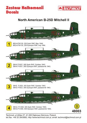 Techmod 48003 - North American B-25D Mitchell II 1/48 – zdjęcie 2