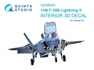Intérieur imprimé en 3D et coloré sur papier décalcomanie Quinta Studio QD48440 F-35B (Tamiya) 1/48