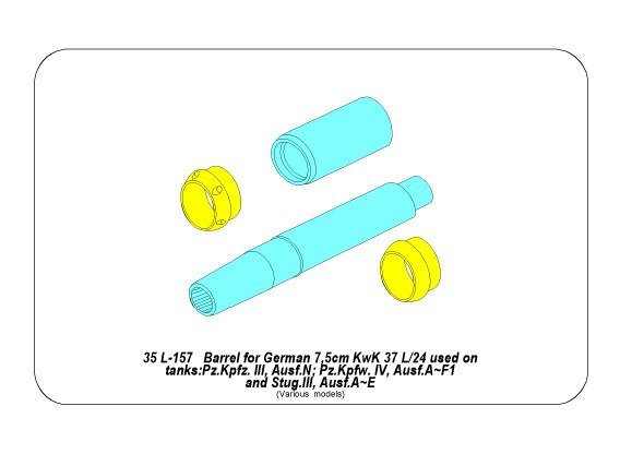 Canon Aber 35L-157 75mm KwK 37 L/24 pour Pz.Kpfw.III.Ausf.N et Pz.Kpfw.IV Ausf.A,B,C,D,E (1/35) – image 12