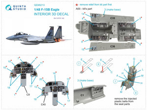 Intérieur imprimé en 3D et coloré pour le F-15B de Quinta Studio QD48213 (GWH) à l&amp;#39;échelle 1/48 – image 14