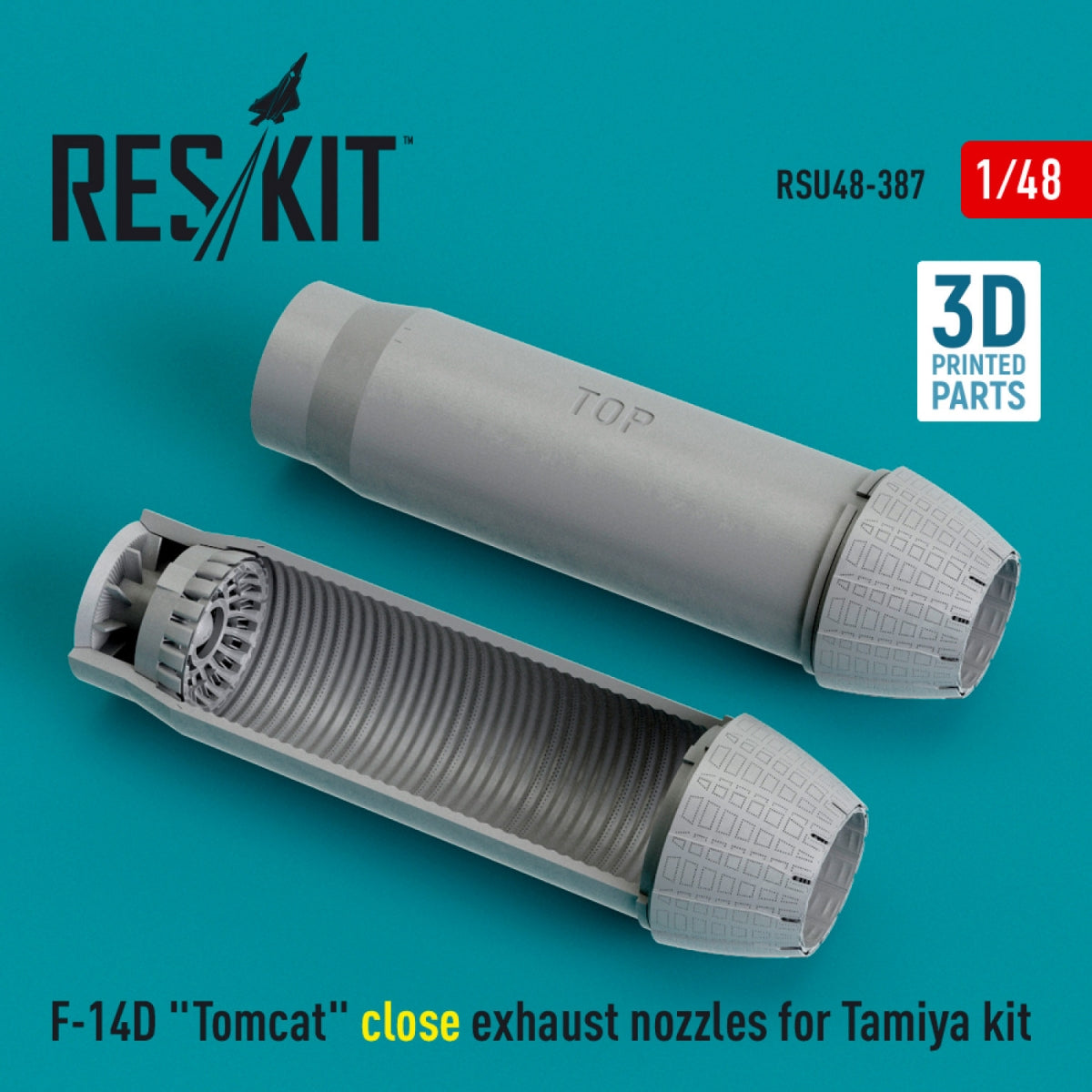 RESKIT RSU48-0387 Buses d&amp;#39;échappement fermées pour F-14D Tomcat (Impression 3D) 1/48