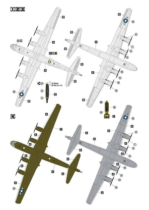 Hobby 2000 72070 B-29 Superfortress (ACADÉMIE + CARTOGRAPHIE + MASQUES) 1/72 – immagine 4