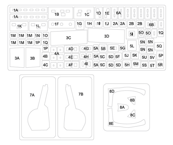 Omask 17004 P-47D / P-47M masks for panels (for Tamiya) 1/72