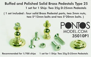 Pontos 35010P1 Buffed &amp;amp; Polished Solid Brass Pedestals Type 25