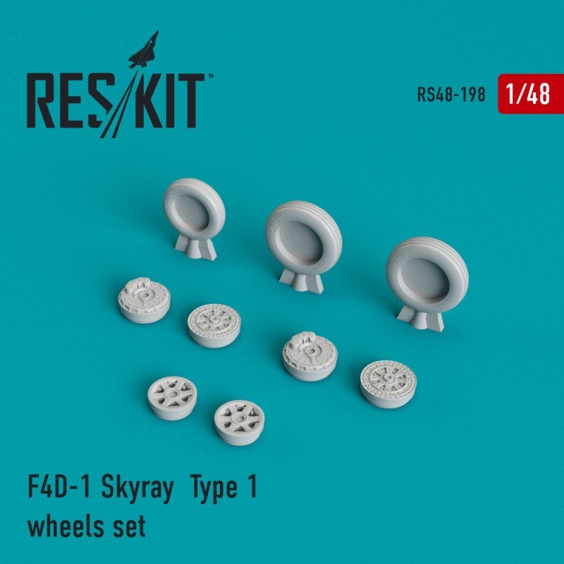 RESKIT RS48-0198 Jeu de roues F4D-1 Skyray Type 1 1/48