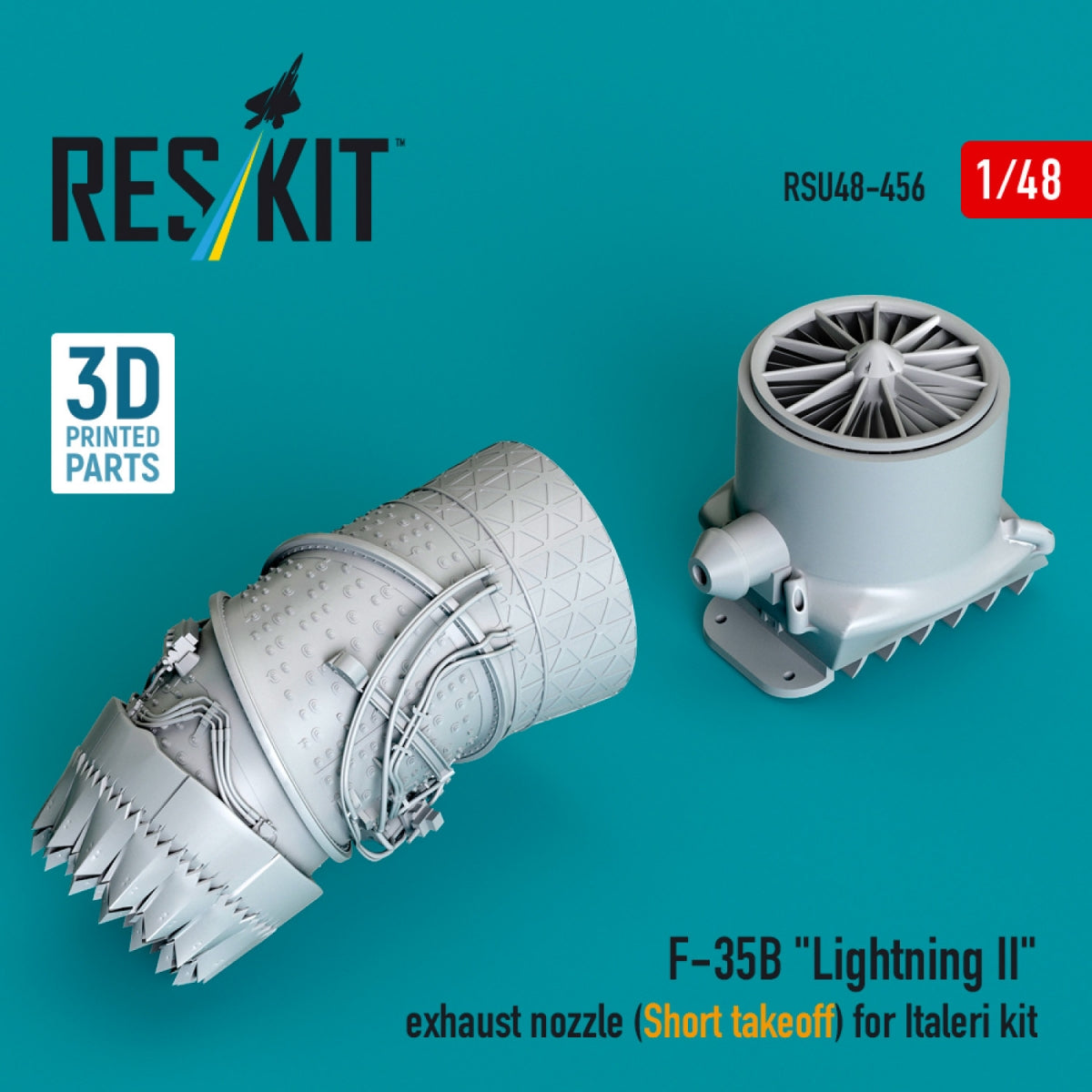 RESKIT RSU48-0456 Tuyère d&amp;#39;échappement F-35B « Lightning II » (décollage court) pour maquette Italeri (impression 3D) au 1/48 – Bild 3