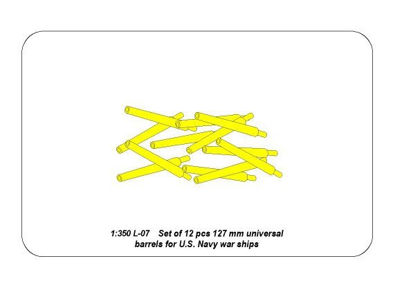 Aber 350L-07 Ensemble de 12 canons universels de 127 mm pour navires de l&amp;#39;US Navy (1/350) – image 8