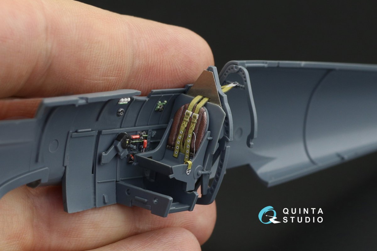 Intérieur imprimé en 3D et coloré sur papier décalcomanie Quinta Studio QD48120 Spitfire Mk.VIII (Eduard) 1/48 – image 8