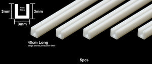 Profilé en U transparent en plastique Tamiya 70207, 3 mm