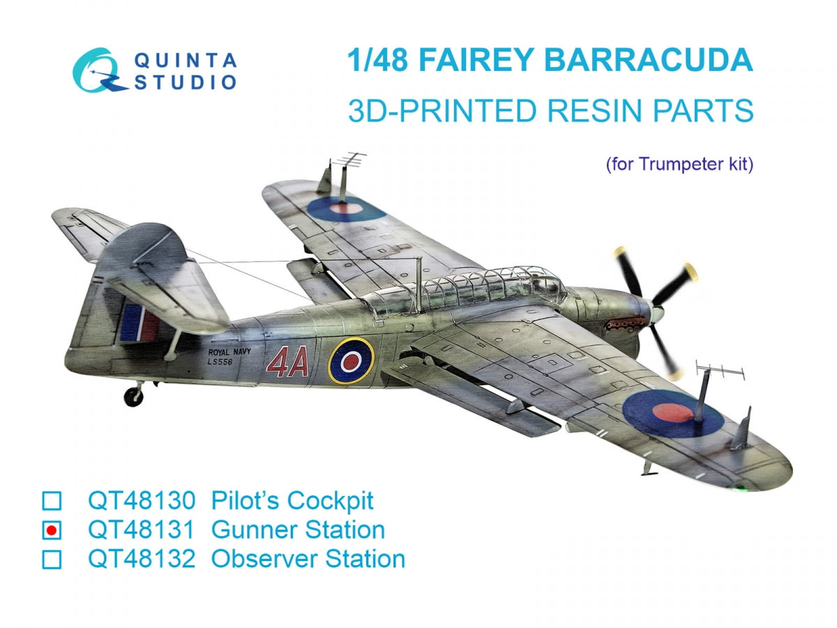 Quinta Studio QT48131 Fairey Barracuda Gunner Station (Trumpeter) 1/48