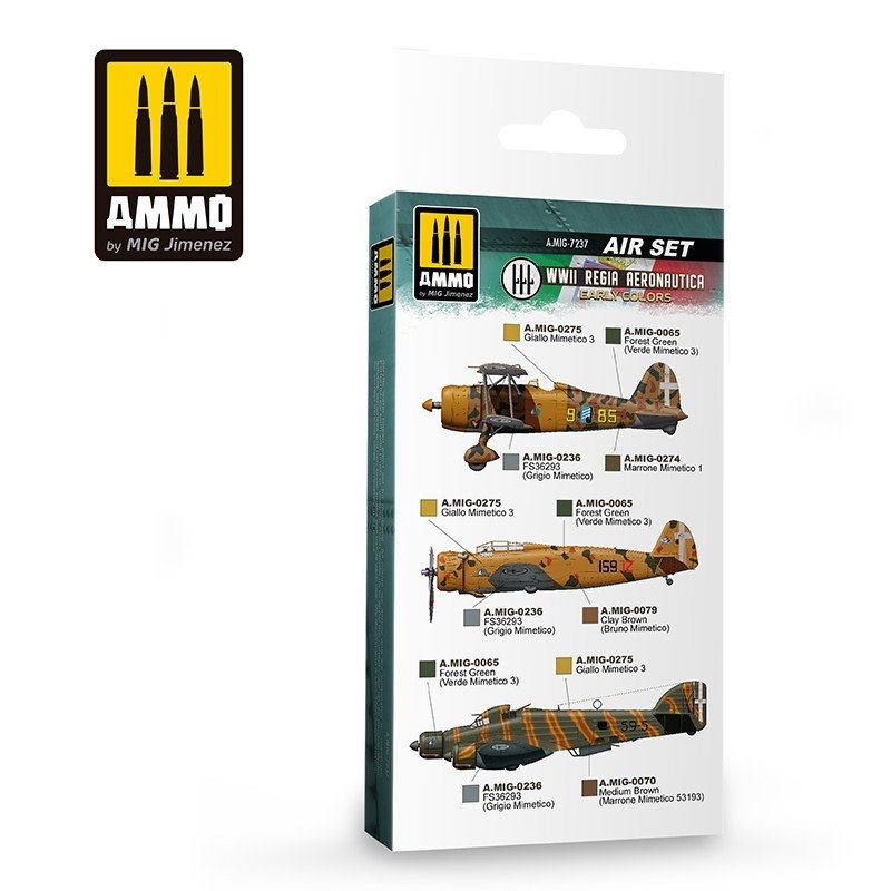 Munitions pour Mig Jimenez 7237 WWII Regia Aeronautica – Premières couleurs 6x17ml – image 2