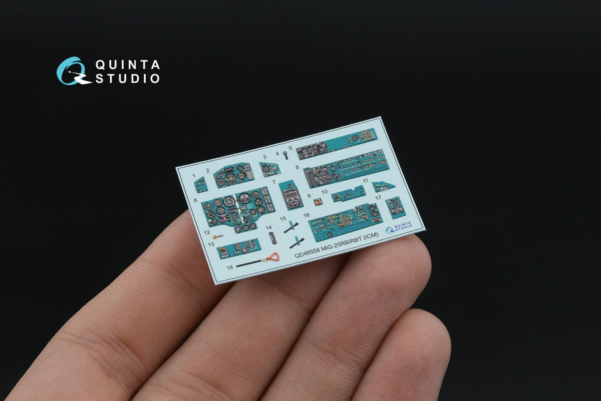 Quinta Studio QD+48558 MiG-25RB/MiG-25RBT Intérieur imprimé en 3D et coloré sur papier décalcomanie (ICM) (avec pièces en résine imprimées en 3D) 1/48 – immagine 6